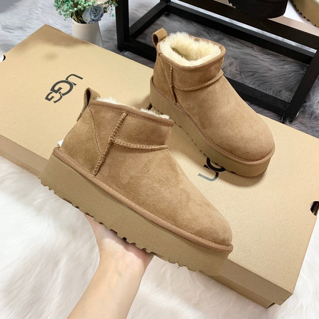 CLASSIC ULTRA MINI PLATFORM IN CIDER BROWN SUEDE