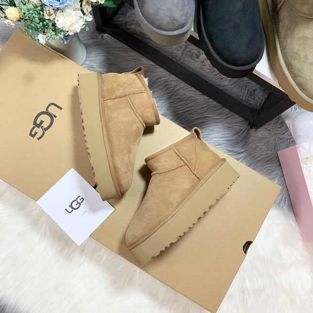 CLASSIC ULTRA MINI PLATFORM IN CIDER BROWN SUEDE
