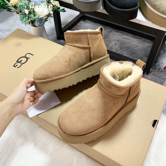 CLASSIC ULTRA MINI PLATFORM IN CIDER BROWN SUEDE