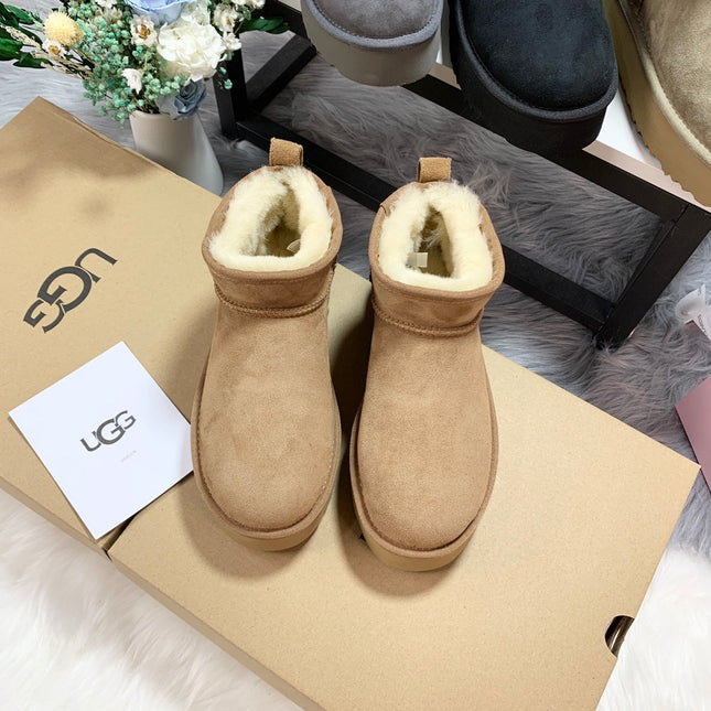 CLASSIC ULTRA MINI PLATFORM IN CIDER BROWN SUEDE