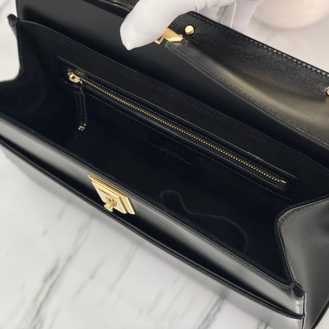 PARISIENNE 30 HANDBAG IN BLACK SMOOTH CALFSKIN