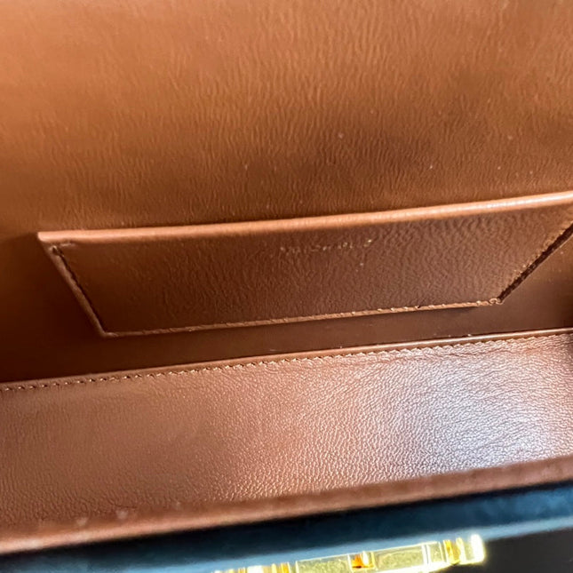 BOX TRIPHOME 22 CINNAMON BROWN CALFSKIN BAG