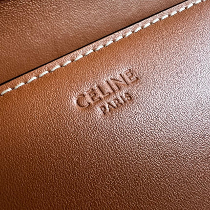 BOX TRIPHOME 22 CINNAMON BROWN CALFSKIN BAG