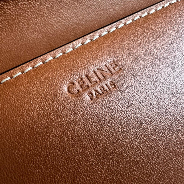 BOX TRIPHOME 22 CINNAMON BROWN CALFSKIN BAG