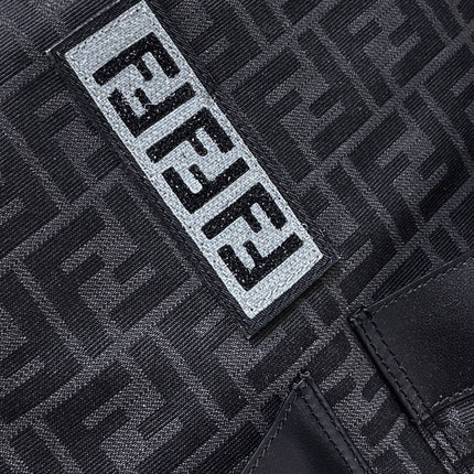 FENDI STRIKE LARGE 46 FF BLACK JACQUARD FABRIC BACKPACK