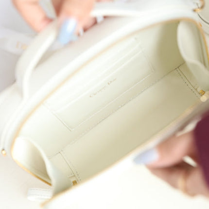 CARO BOX BAG 19 IN WHITE CALFSKIN