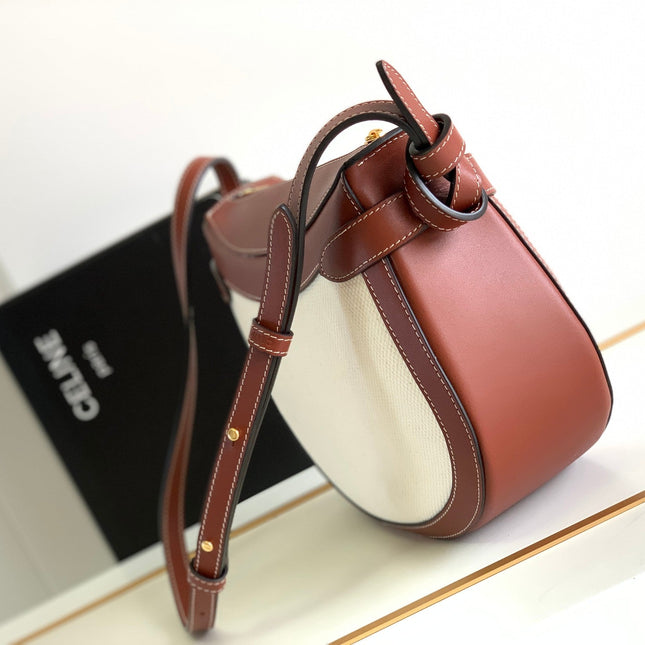 TRIOMPHE CLASSIC 25 WHITE BROWN CALFSKIN