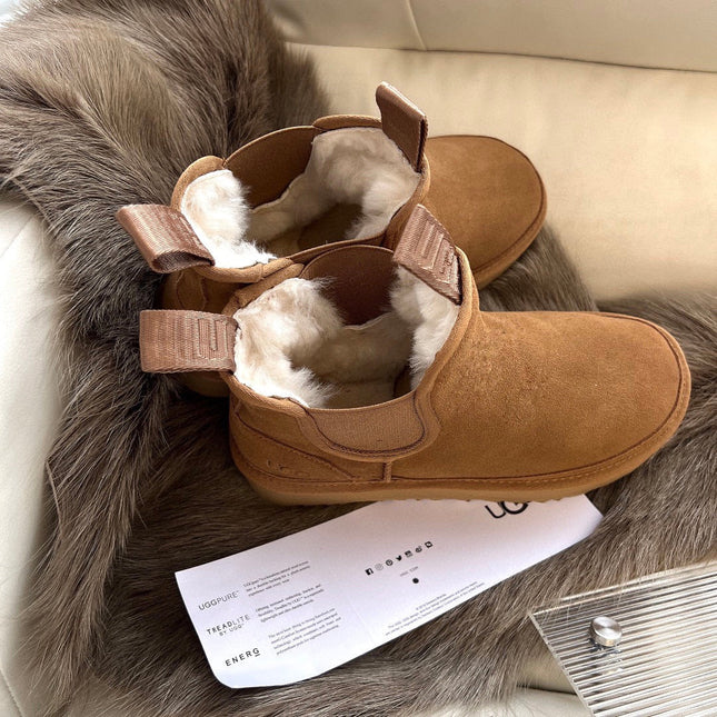 NEUMEL PLATFORM CHELSEA BOOT IN CIDER BROWN SUEDE