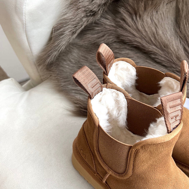NEUMEL PLATFORM CHELSEA BOOT IN CIDER BROWN SUEDE