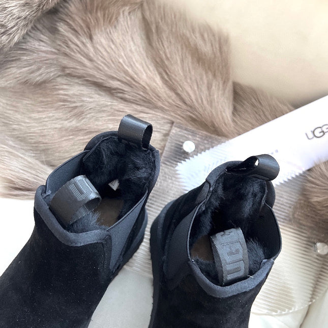 NEUMEL PLATFORM CHELSEA BOOT IN BLACK SUEDE
