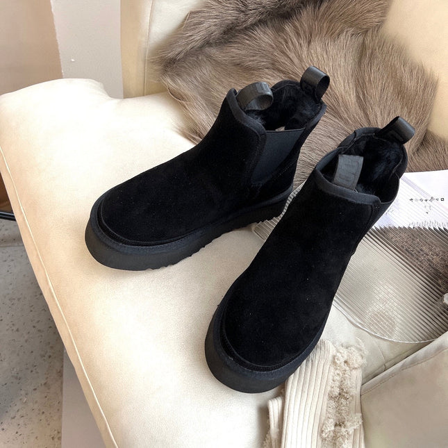 NEUMEL PLATFORM CHELSEA BOOT IN BLACK SUEDE
