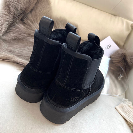 NEUMEL PLATFORM CHELSEA BOOT IN BLACK SUEDE