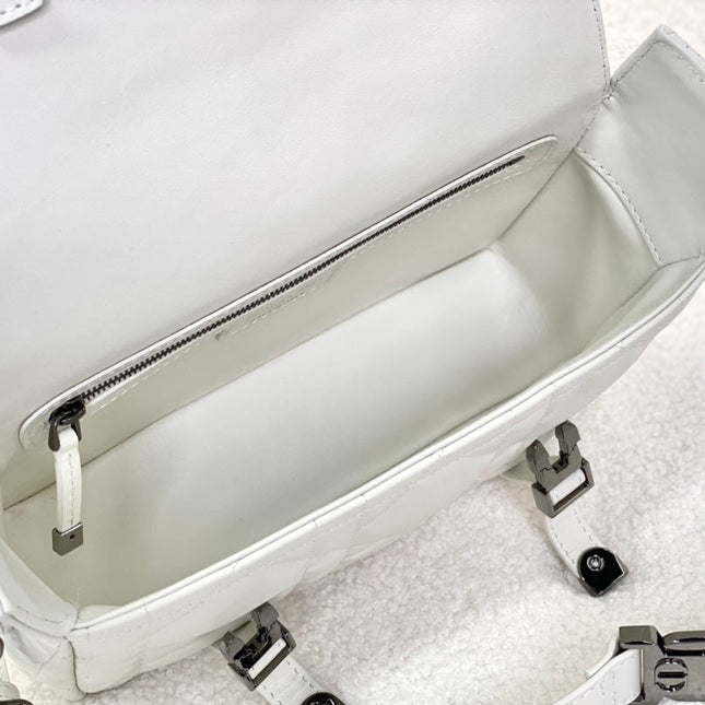 SMALL DIORCAMP BAG 23 IN WHITE CALFSKIN