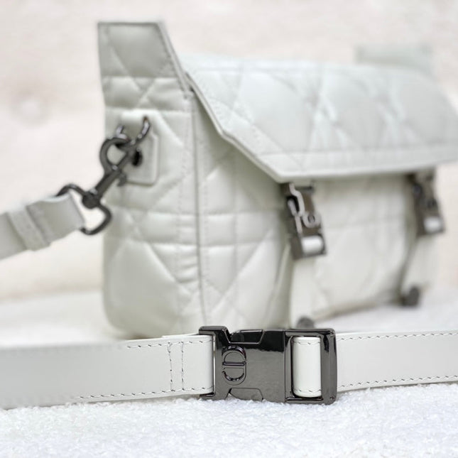 SMALL DIORCAMP BAG 23 IN WHITE CALFSKIN
