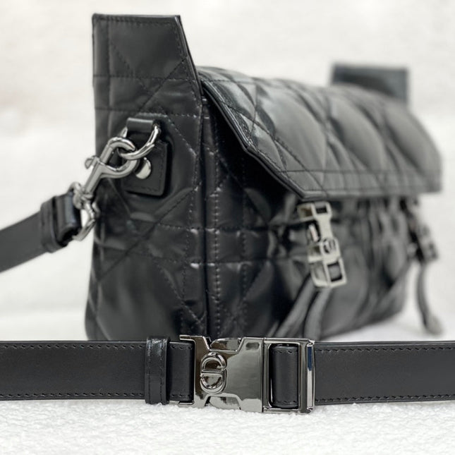 SMALL DIORCAMP BAG 23 IN BLACK CALFSKIN