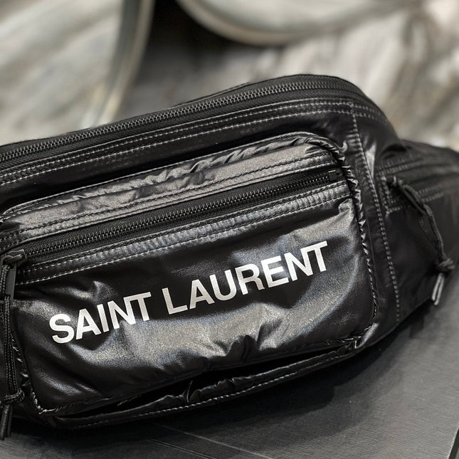 CROSSBODY BAG 24 IN BLACK POLISHED NYLON