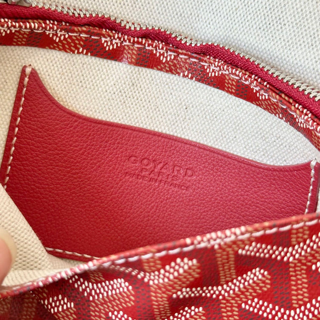 PLUMET POCKET WALLET 20 IN CLASSIC RED GOYARDINE CANVAS AND LAMBSKIN TRIM