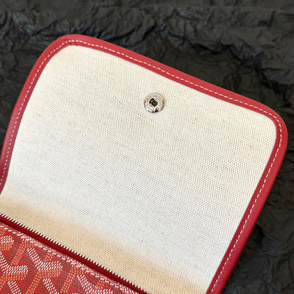 PLUMET POCKET WALLET 20 IN CLASSIC RED GOYARDINE CANVAS AND LAMBSKIN TRIM
