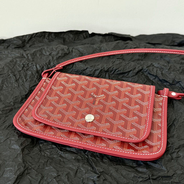 PLUMET POCKET WALLET 20 IN CLASSIC RED GOYARDINE CANVAS AND LAMBSKIN TRIM