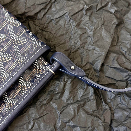 PLUMET POCKET WALLET 20 IN NAVY BLUE GOYARDINE CANVAS AND LAMBSKIN TRIM