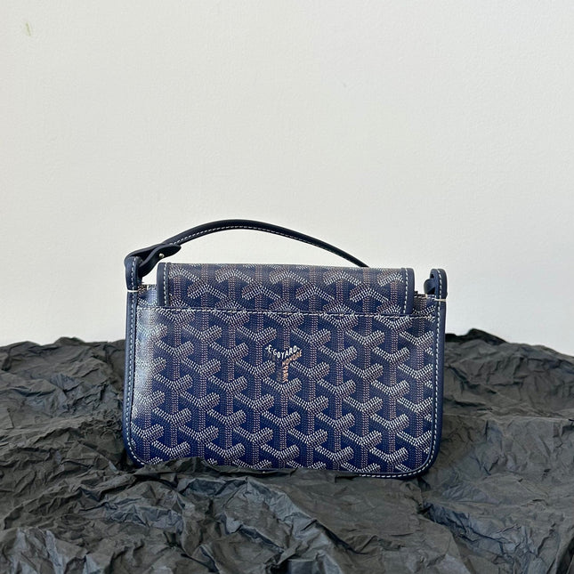 PLUMET POCKET WALLET 20 IN NAVY BLUE GOYARDINE CANVAS AND LAMBSKIN TRIM