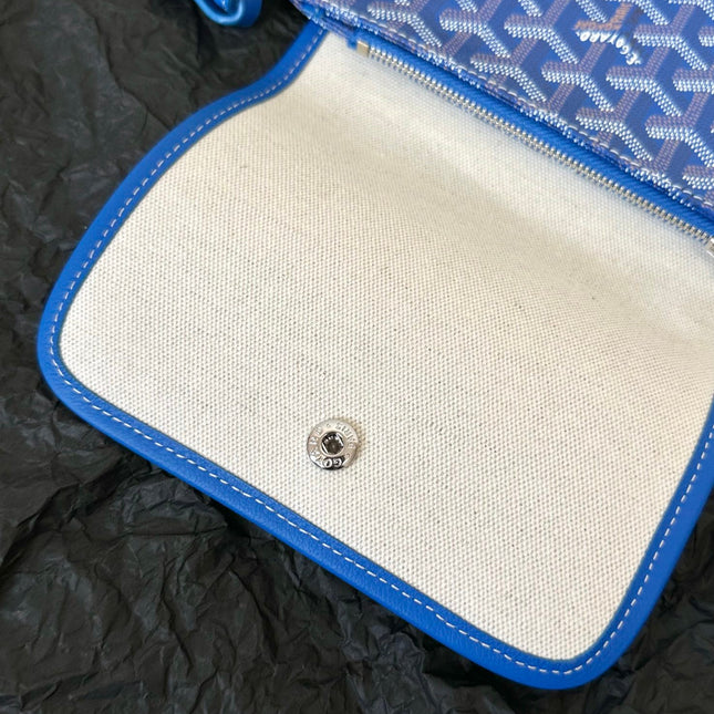 PLUMET POCKET WALLET 20 IN SAPPHIRE BLUE GOYARDINE CANVAS AND LAMBSKIN TRIM