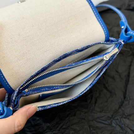 PLUMET POCKET WALLET 20 IN SAPPHIRE BLUE GOYARDINE CANVAS AND LAMBSKIN TRIM