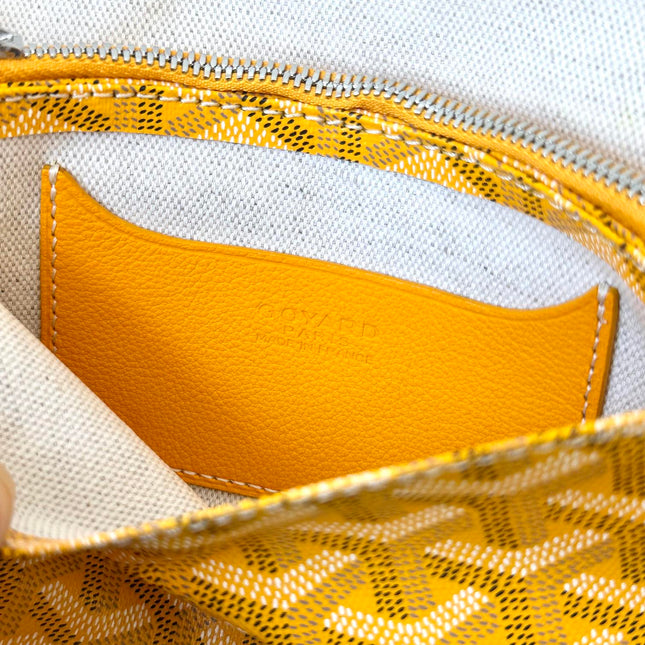 PLUMET POCKET WALLET 20 IN YELLOW GOYARDINE CANVAS AND LAMBSKIN TRIM