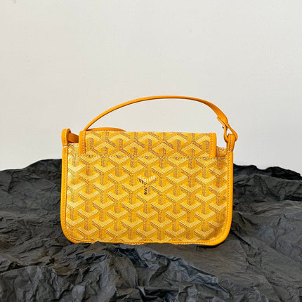 PLUMET POCKET WALLET 20 IN YELLOW GOYARDINE CANVAS AND LAMBSKIN TRIM