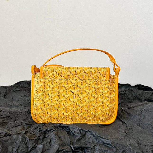 PLUMET POCKET WALLET 20 IN YELLOW GOYARDINE CANVAS AND LAMBSKIN TRIM