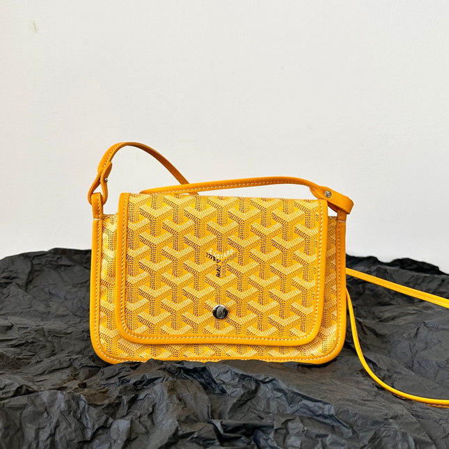 PLUMET POCKET WALLET 20 IN YELLOW GOYARDINE CANVAS AND LAMBSKIN TRIM