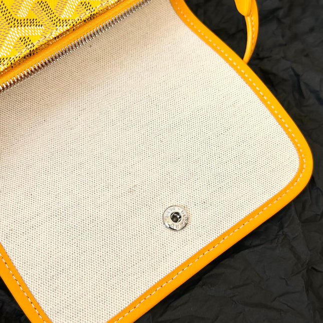 PLUMET POCKET WALLET 20 IN YELLOW GOYARDINE CANVAS AND LAMBSKIN TRIM