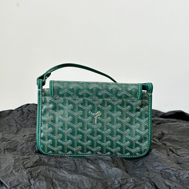 PLUMET POCKET WALLET 20 IN GREEN GOYARDINE CANVAS AND LAMBSKIN TRIM