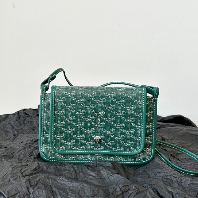 PLUMET POCKET WALLET 20 IN GREEN GOYARDINE CANVAS AND LAMBSKIN TRIM