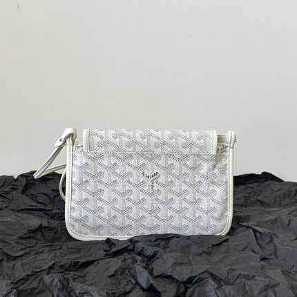 PLUMET POCKET WALLET 20 IN WHITE GOYARDINE CANVAS AND LAMBSKIN TRIM