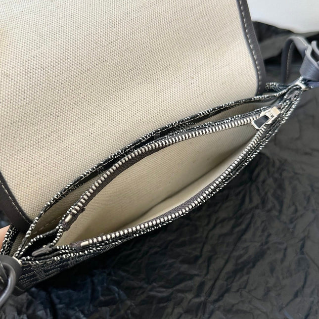 PLUMET POCKET WALLET 20 IN GREY BLACK GOYARDINE CANVAS AND LAMBSKIN TRIM