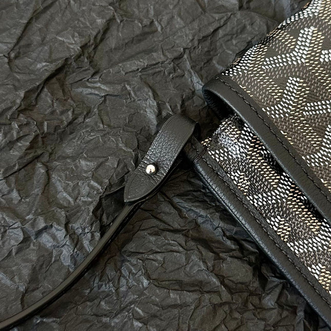 PLUMET POCKET WALLET 20 IN BLACK GOYARDINE CANVAS AND LAMBSKIN TRIM