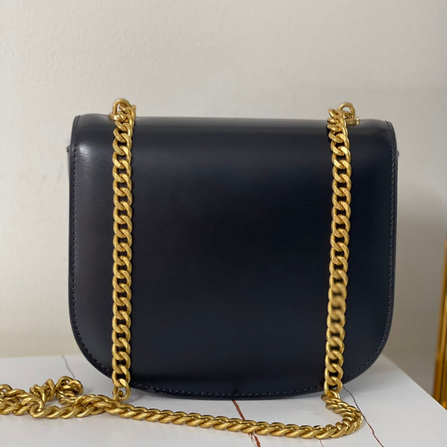 TRIPHOME 19 SADDLE BAG BLACK CALFSKIN
