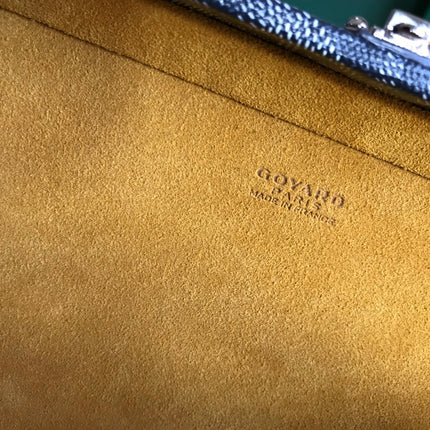 GRAND HÔTEL TRUNK BAG 24 IN GREY BLACK GOYARDINE CANVAS AND CALFSKIN