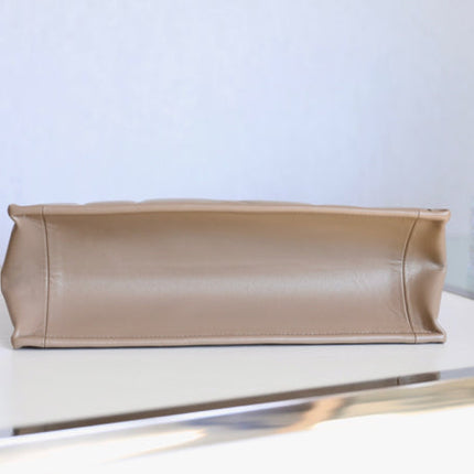 LARGE TOTE BOOK 36 BAG IN BEIGE CREAM CALFSKIN
