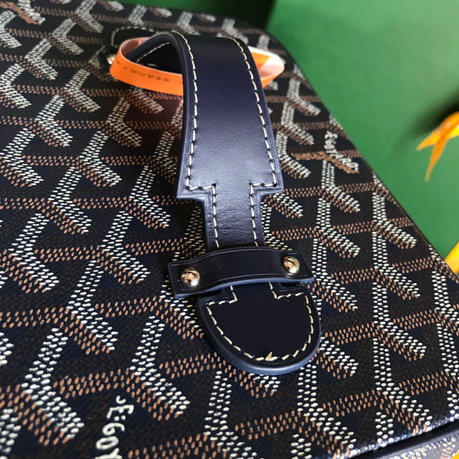 MUSE VANITY CASE 20 IN NAVY BLUE GOYARDINE CANVAS