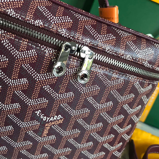 MUSE VANITY CASE 20 IN WINE RED GOYARDINE CANVAS