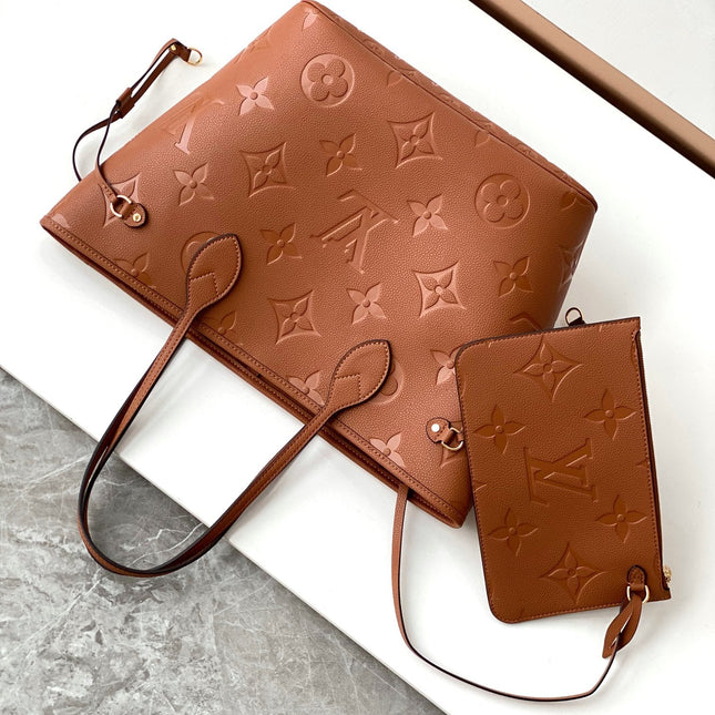 NEVERFULL MM 32 BROWN MONOGRAM EMPREINTE LEATHER