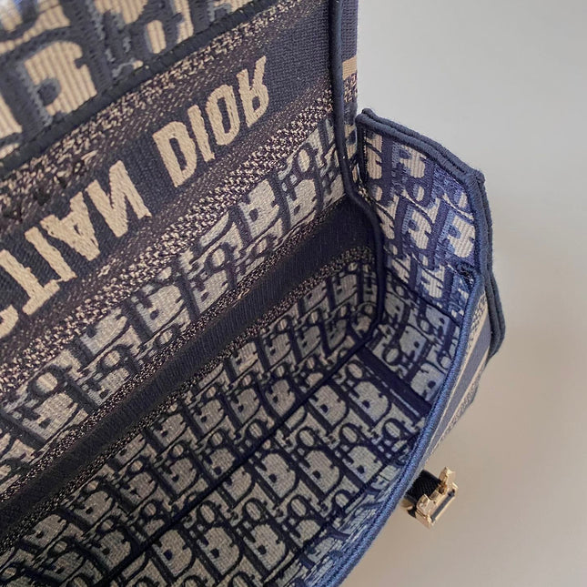 SMALL DIORCAMP BAG 23 OBLIQUE BLUE EMBROIDERY