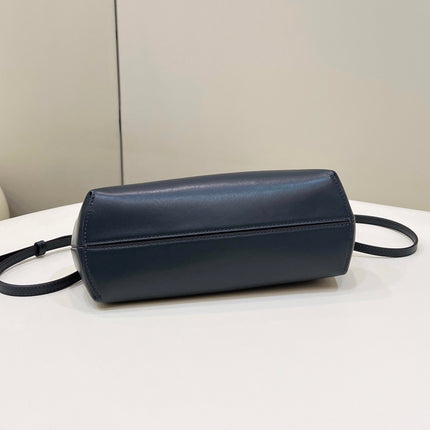 FENDI FIRST SMALL 26 BLACK LEATHER BAG WITH EXOTIC DETAILS