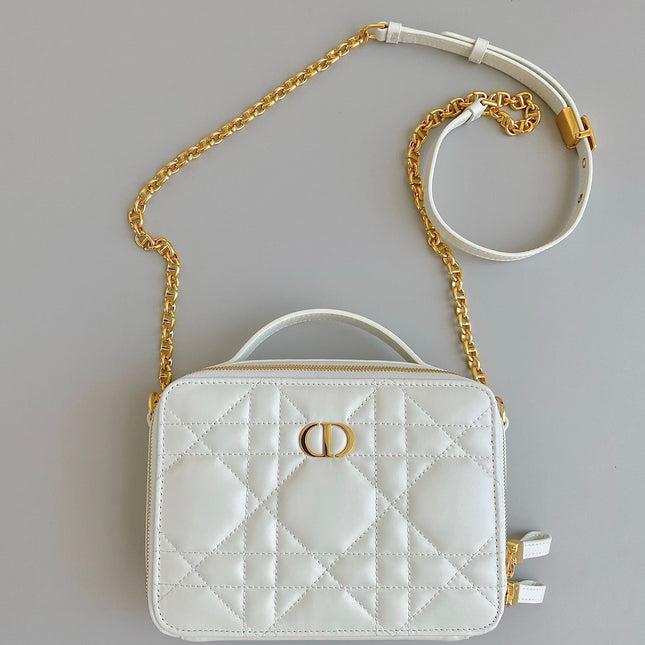 CARO 18 CAMERA BAG IN WHITE CALFSKIN