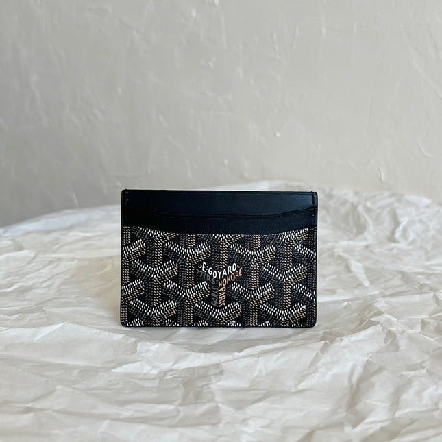 SAINT-SULPICE CARD WALLET 10 IN BLACK GOYARDINE CANVAS
