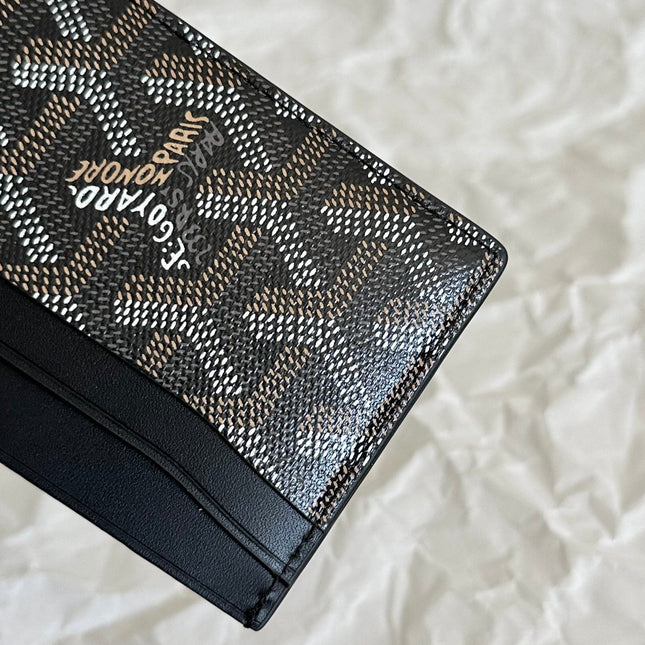SAINT-SULPICE CARD WALLET 10 IN BLACK GOYARDINE CANVAS