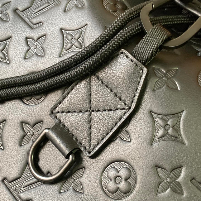 DISCOVERY BACKPACK 54 IN BLACK EMBOSSED MONOGRAM CALFSKIN
