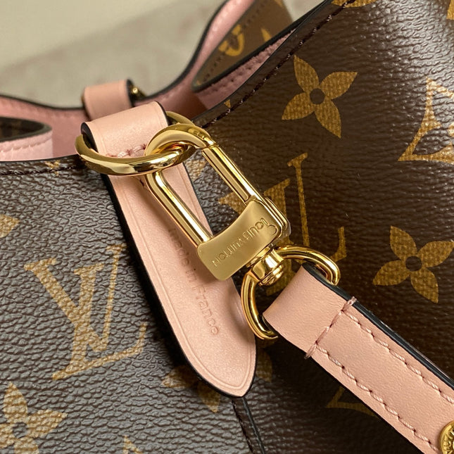 LV 25S NÉONOÉ BB 26 IN BROWN MONOGRAM CANVAS GOLD HARDWARE